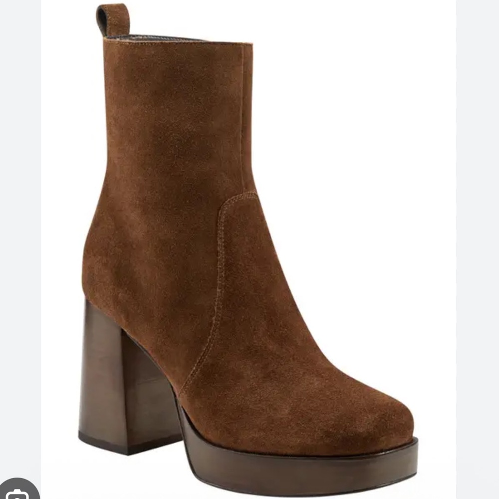 🌸MARC FISHER🌸 Marysa Block Heel Platform Bootie In Brown Size: 11M